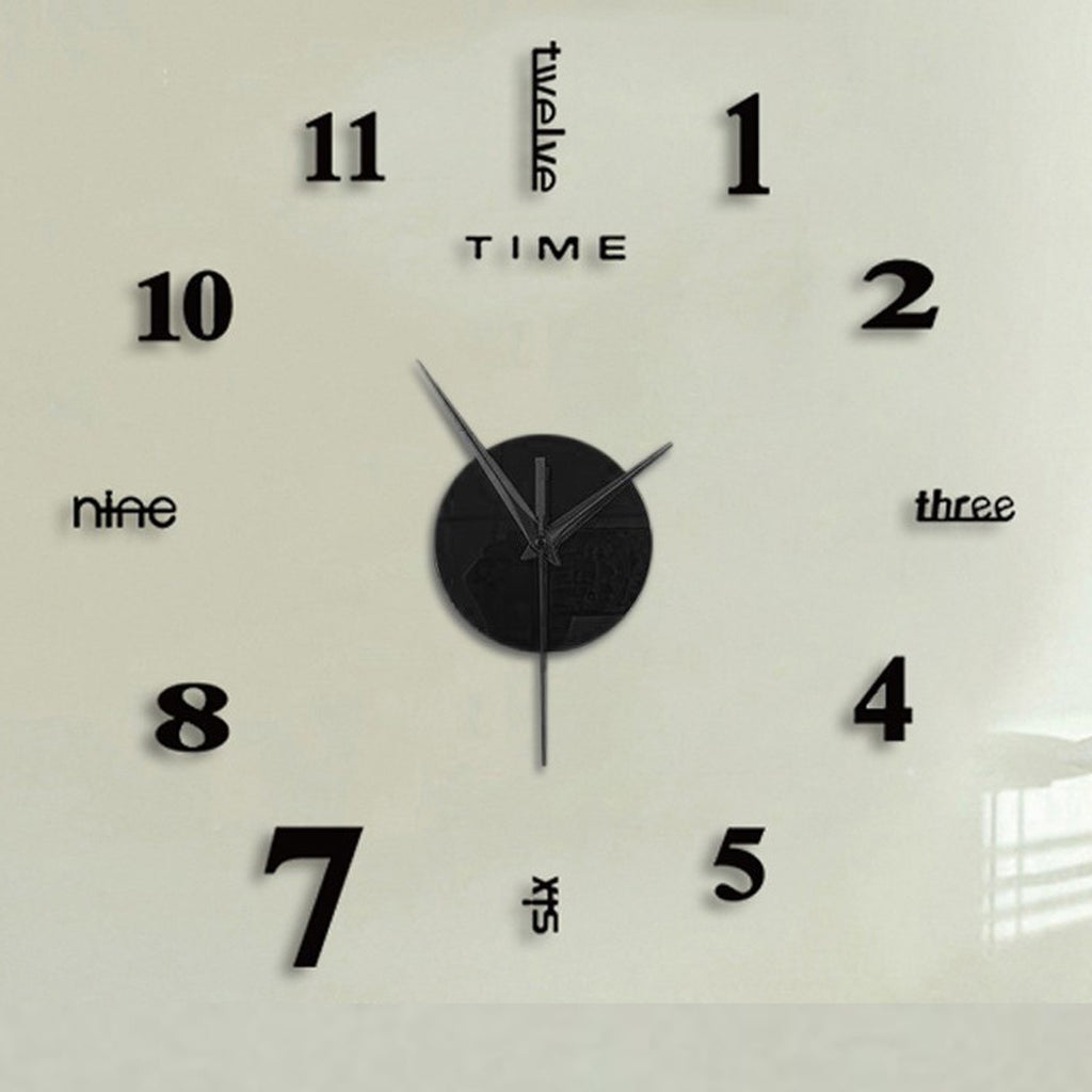 Elegant DIY Wall Clock - Mute Digital Sticker Design