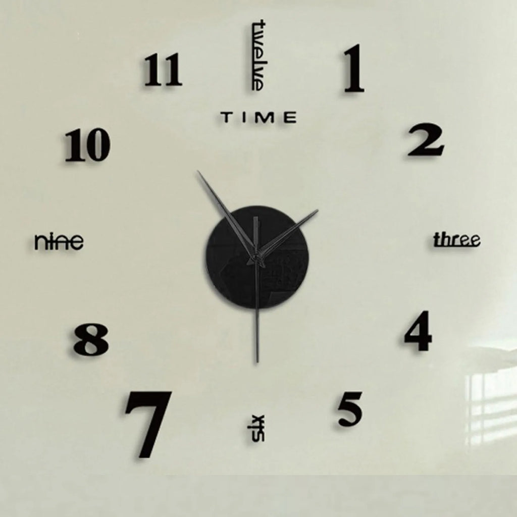 Elegant DIY Wall Clock - Mute Digital Sticker Design