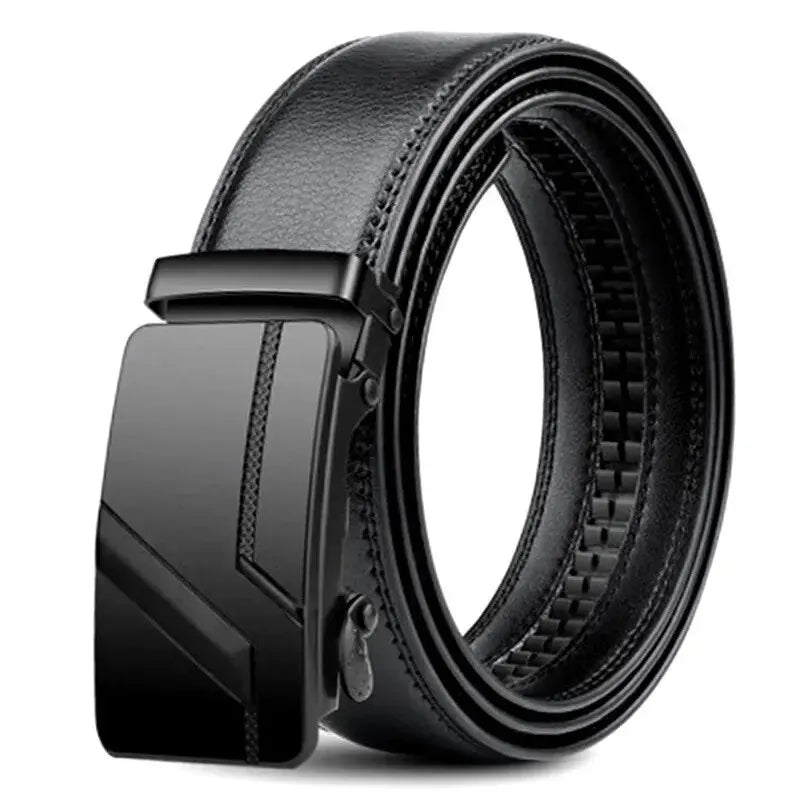 Luxury Men's Leather Belt - Premium Metal Buckle