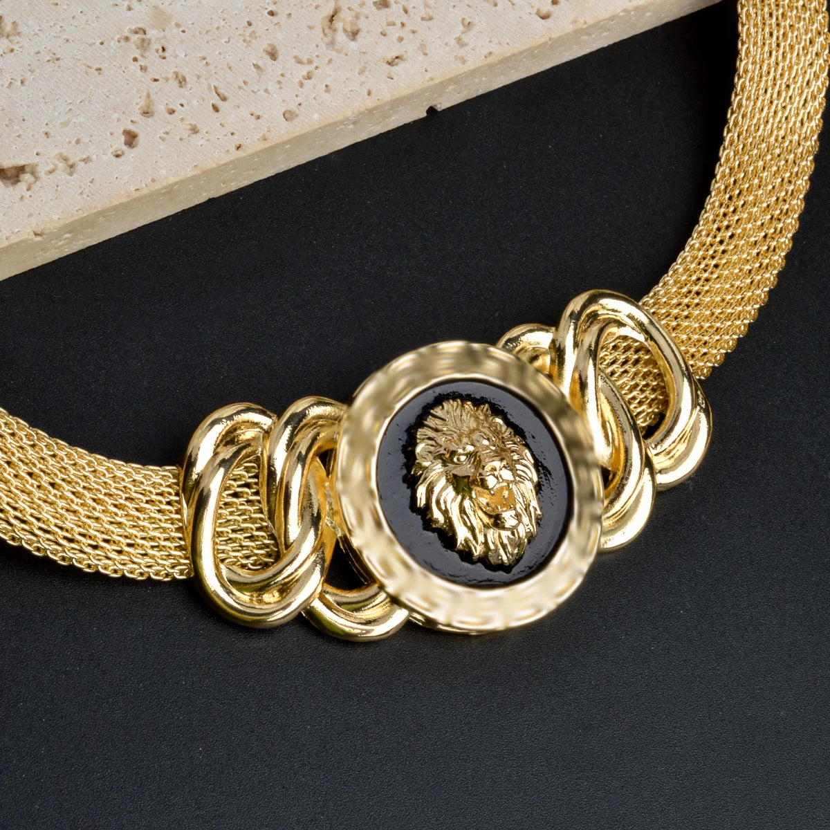 Premium Dubai Gold Plated Jewelry Set - Lion Design