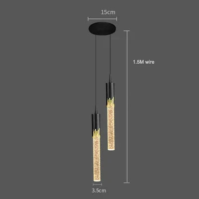 Modern Crystal Pendant Lamp - Elegant Bedside Hanging Lighting
