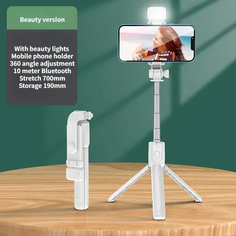 Professional Selfie Stick Tripod with Fill Light & Wireless Remote