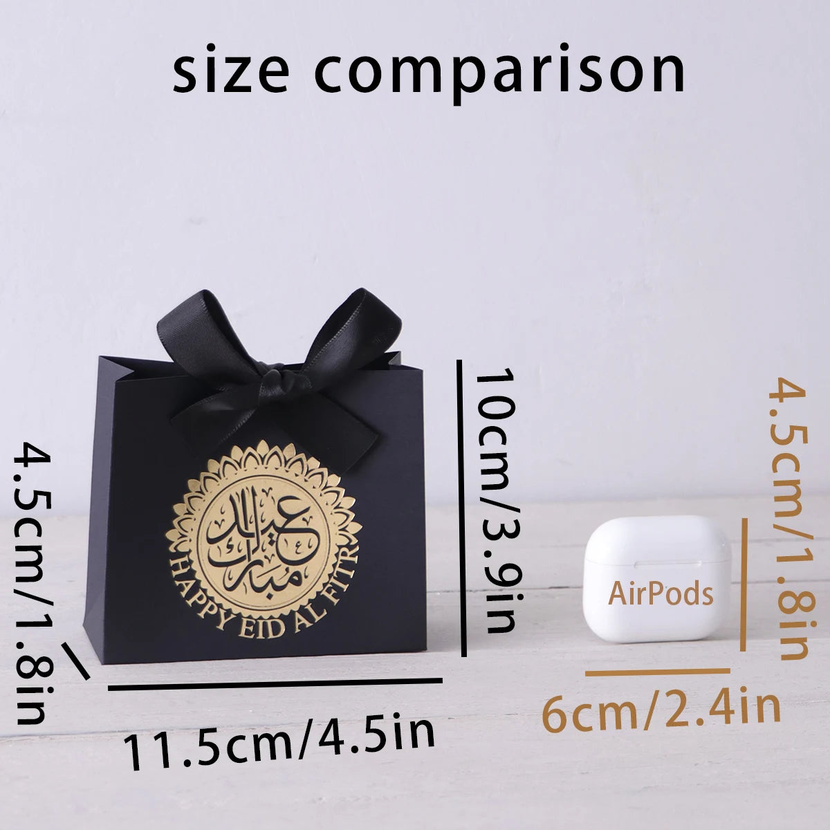5 Premium Elegant Eid Gift Boxes - Arabic Script & Gold Accents