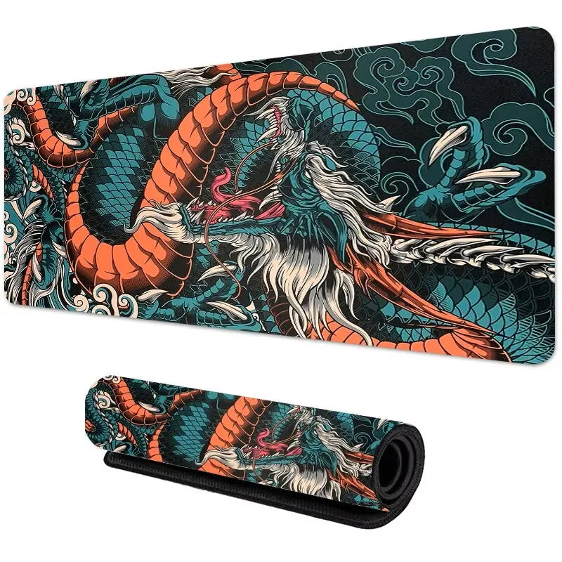 Premium Anime Gaming Mousepad - Japanese Dragon Speed Desk Mat