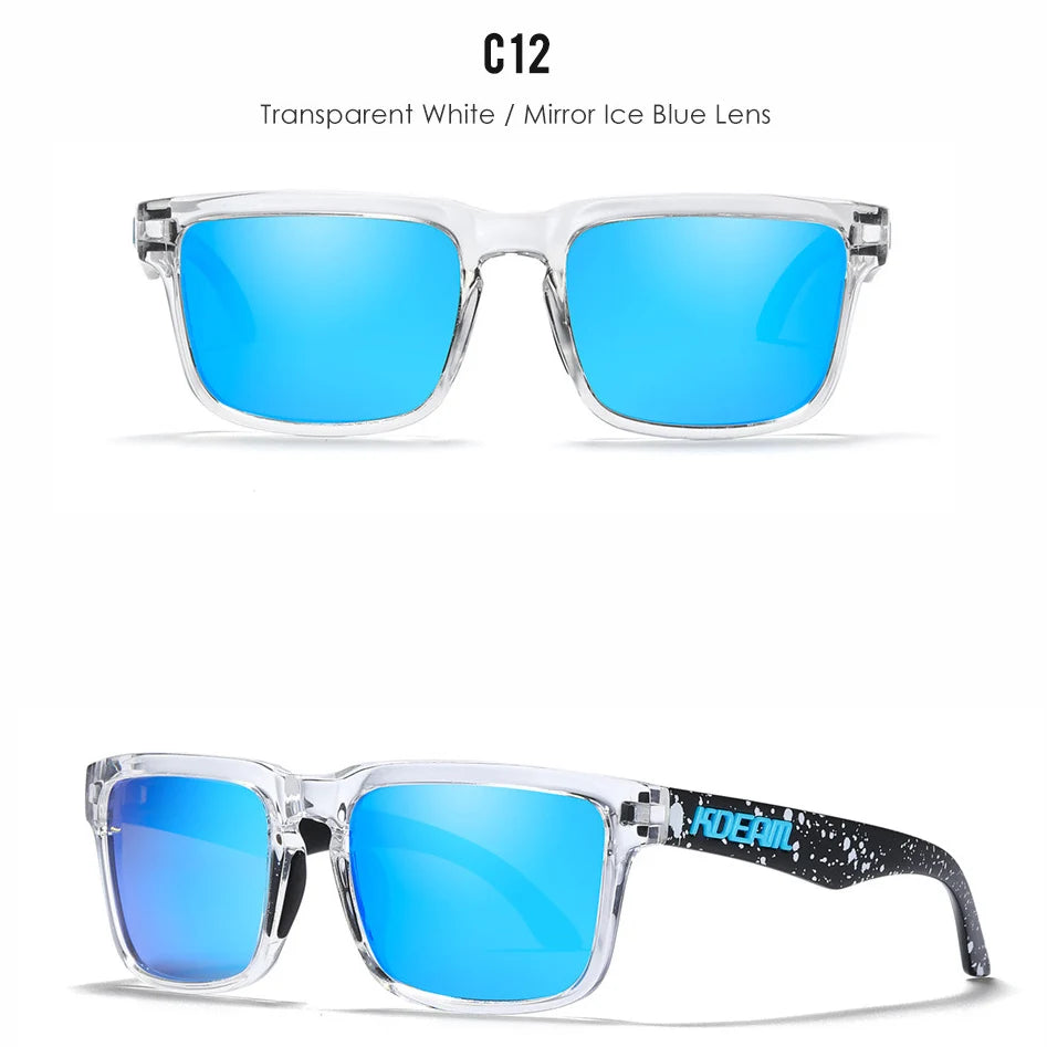 Premium Men Square Sunglasses - Polarized UV Protection & Mirrored Lens