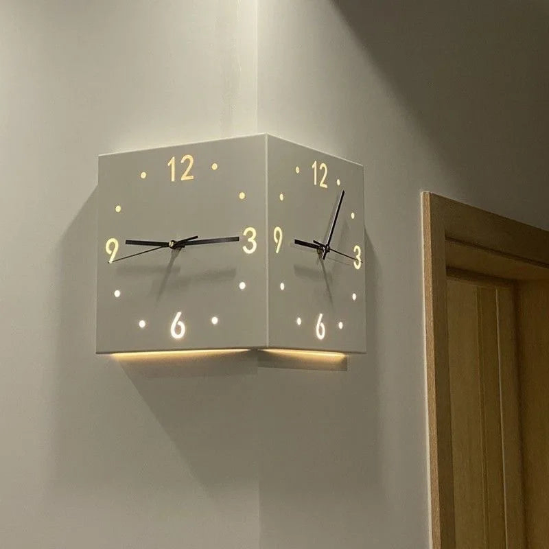 Elegant Double Sided Wall Clock - Silent Analog Display