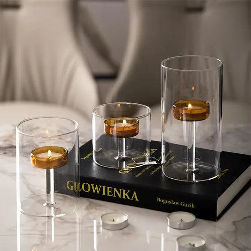 Luxury dining candle holder - elegant European style table decoration for romantic dinners