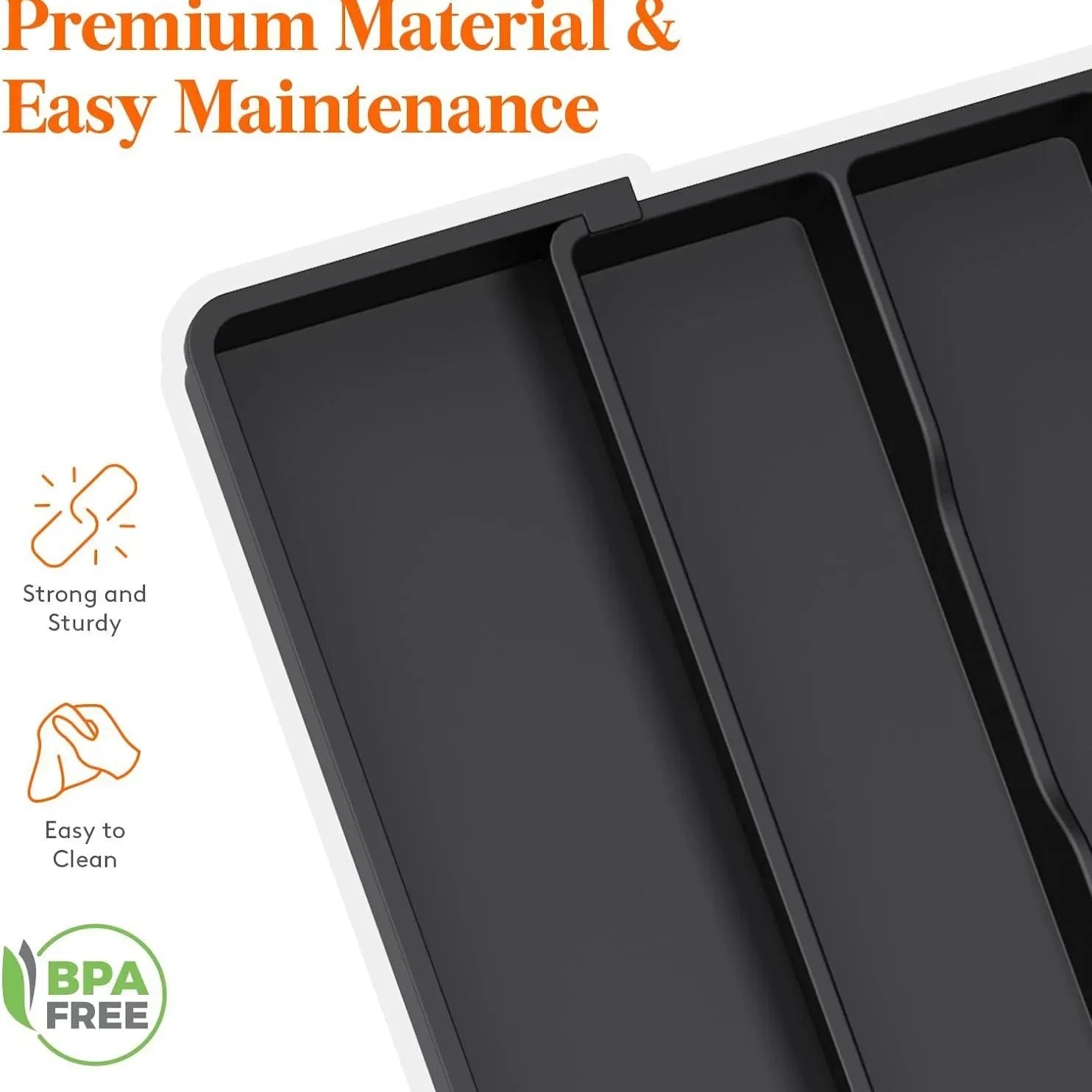 Premium Expandable Silverware Organizer - Adjustable Utensil Tray