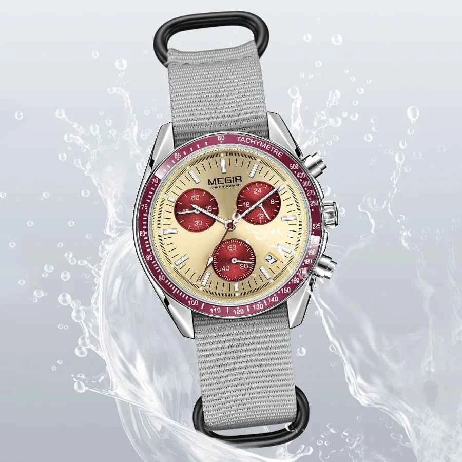 Luxury Men's Sports Quartz Wristwatch - Waterproof Chronograph