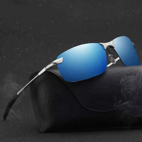 Classic Polarized Men's Sunglasses - Retro Half Frame Designer Eyewear