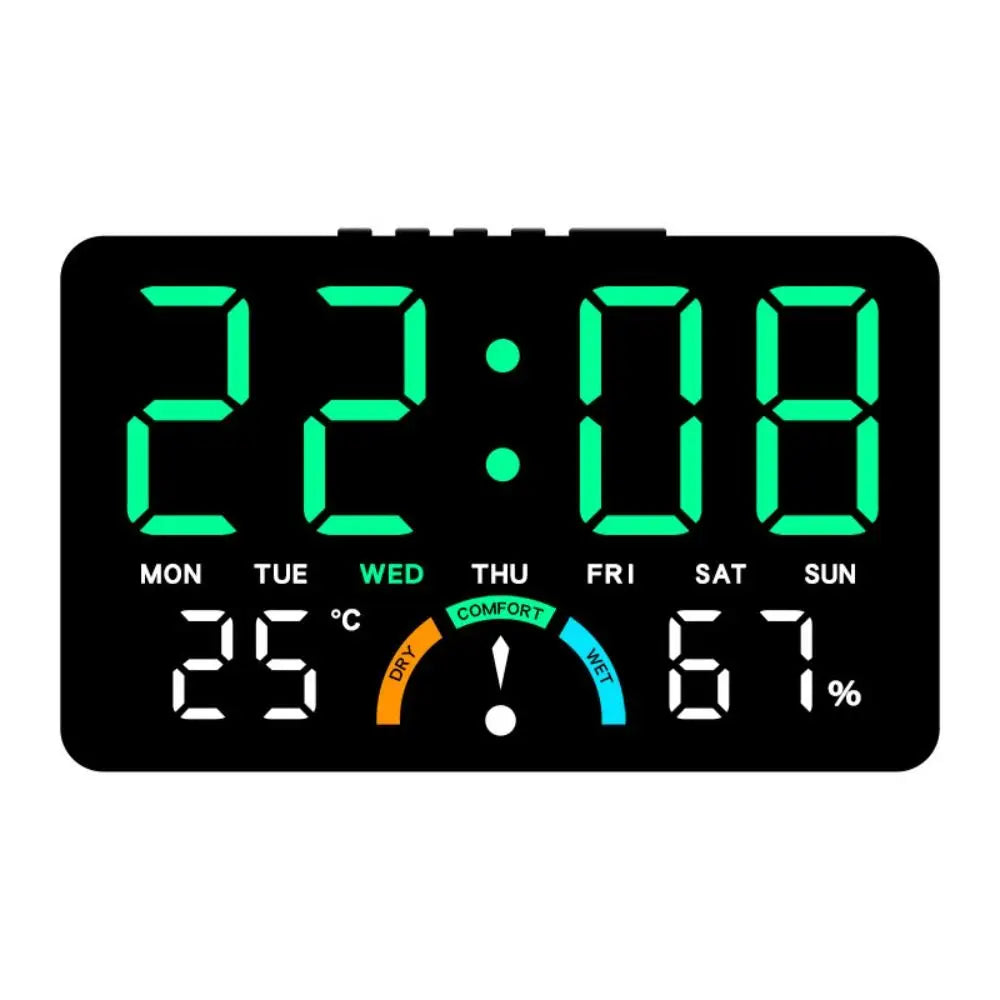 Premium Digital LED Wall Clock - Voice Control & Temperature Display