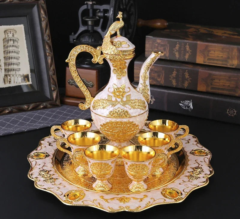 Elegant European Metal Wine Set - Retro Home Decor