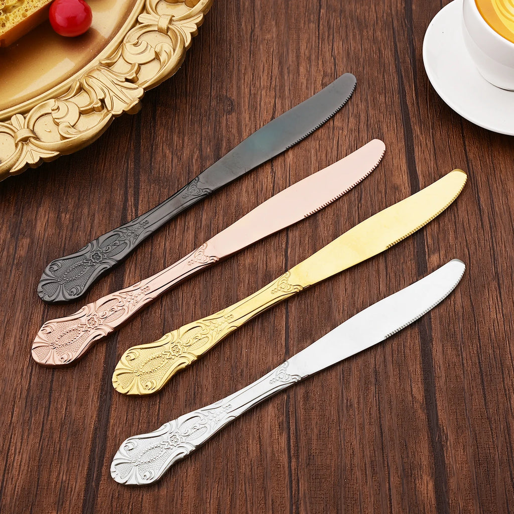 Elegant Rose Gold Dinnerware Set - 20-Piece Flatware