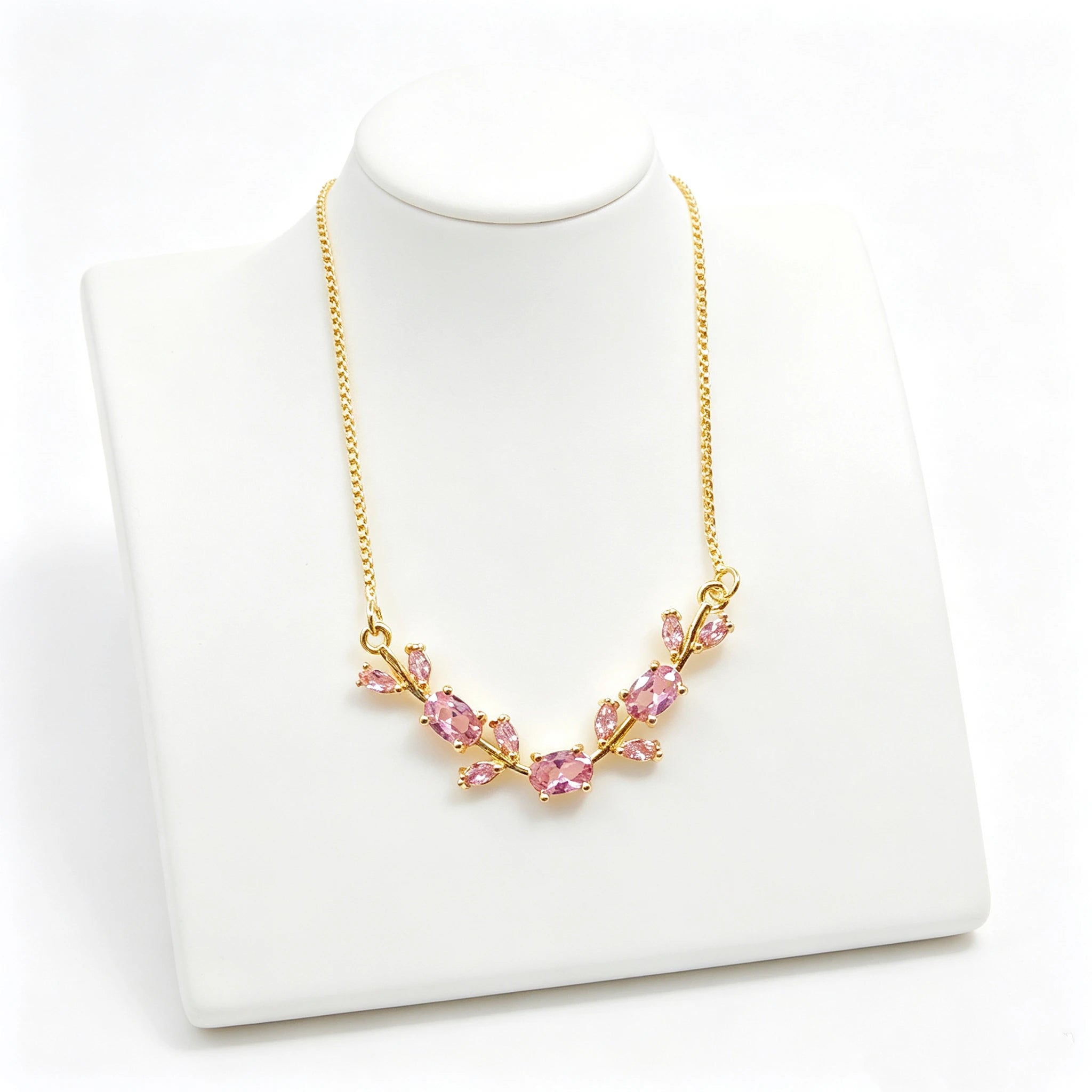 Elegant Crystal Leaf Jewelry Set - Premium Necklace & Bracelet