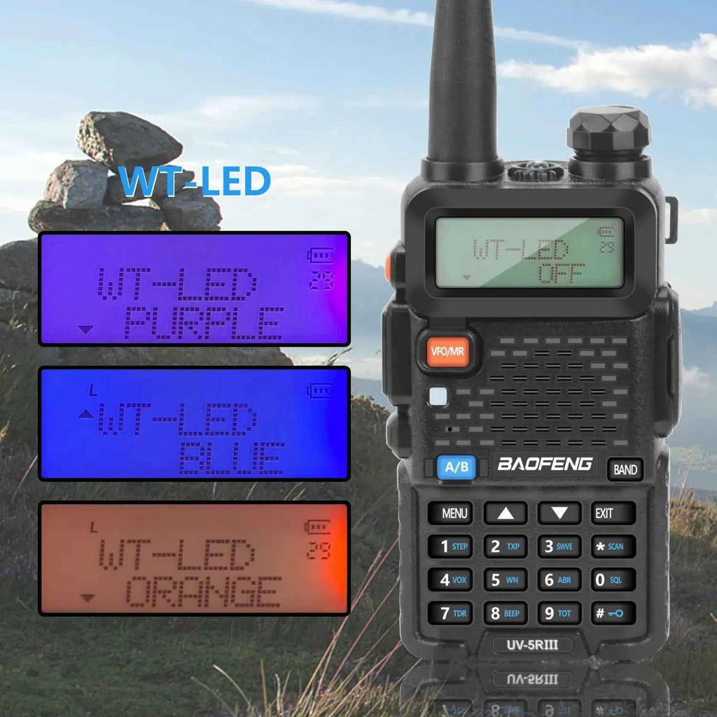 Professional Tri-Band Walkie Talkie - 128Ch 5W Two-Way Radio