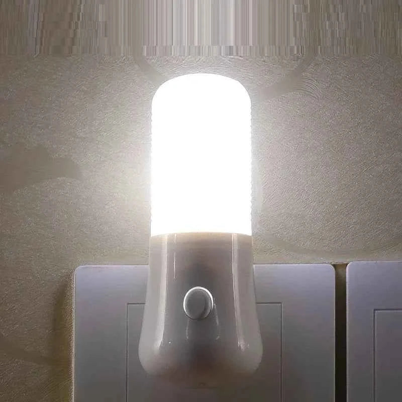 Elegant LED Wall Socket Light - Push Button Night Lamp