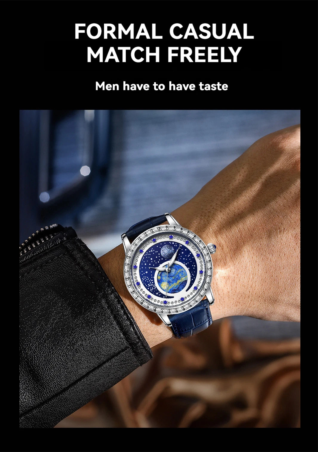 Luxury Men's Quartz Watch - Starry Sky Luminous Dial