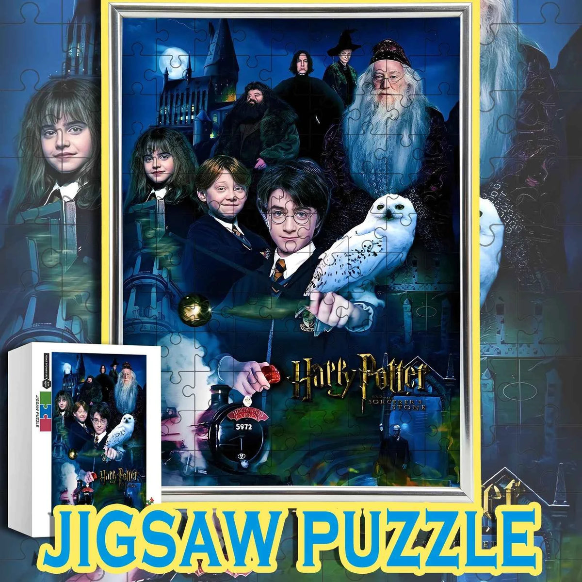 Premium Harry Potter Wooden Puzzle - Hogwarts Characters & Hedwig