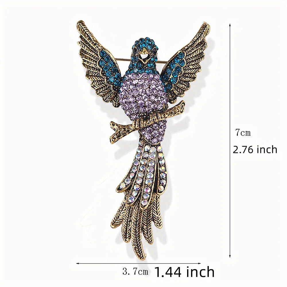 Exquisite Crystal Hummingbird Brooch - Luxury Gold Pin