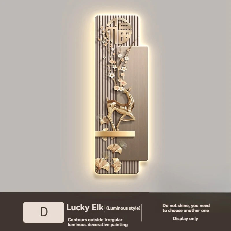 Elegant Reindeer LED Decorative Painting - Luxury Corridor Wall Light