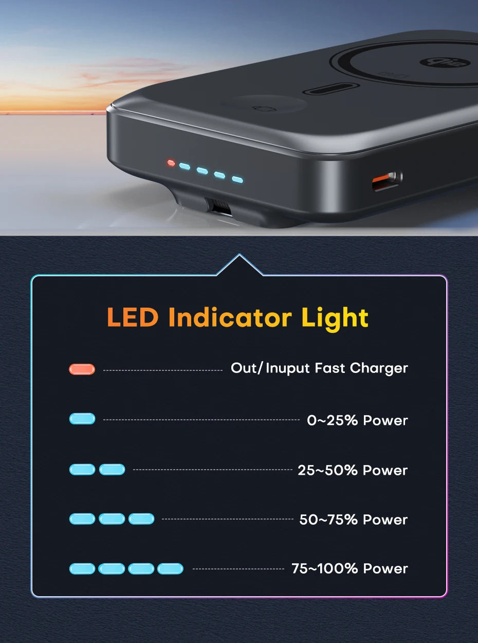 Premium Qi2 Magnetic Power Bank 35W - 10000mAh Fast Wireless Charger