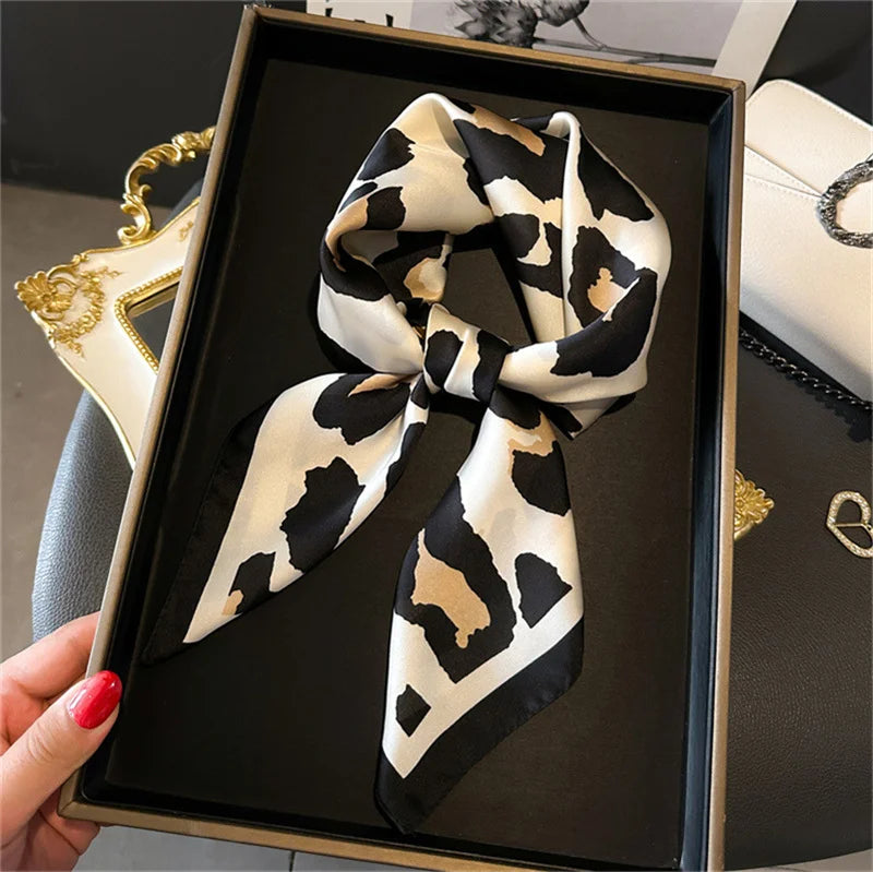 Luxury Silk Scarf - 70x70cm Square Shawl & Headband