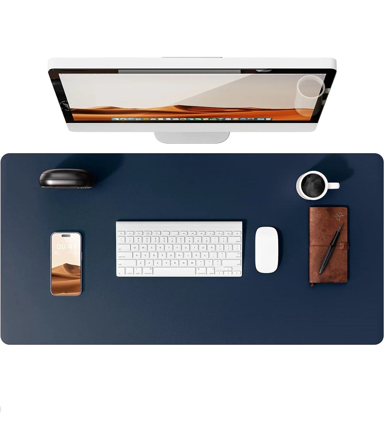 Premium Leather Desk Mat - Large Office Computer Protector