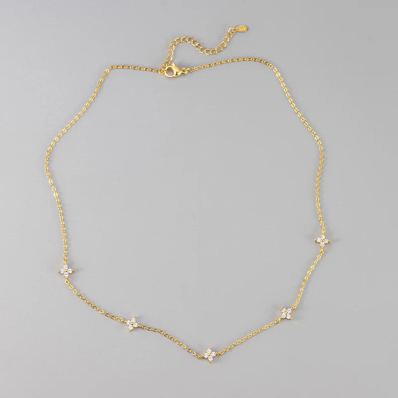 Luxury Four Leaf Clover Necklace - 18K Gold Plated Zircon