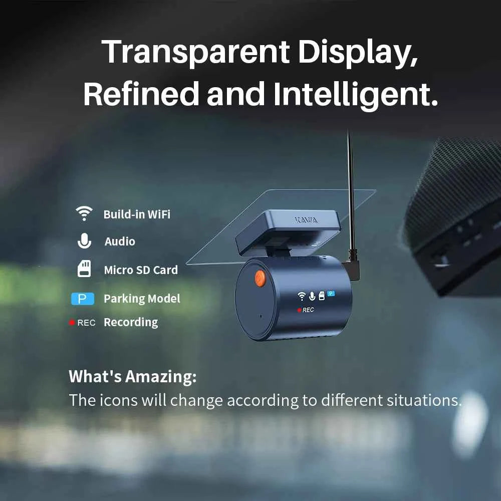 KAWA Mini Dash Cam - 2K WiFi Car Video Recorder