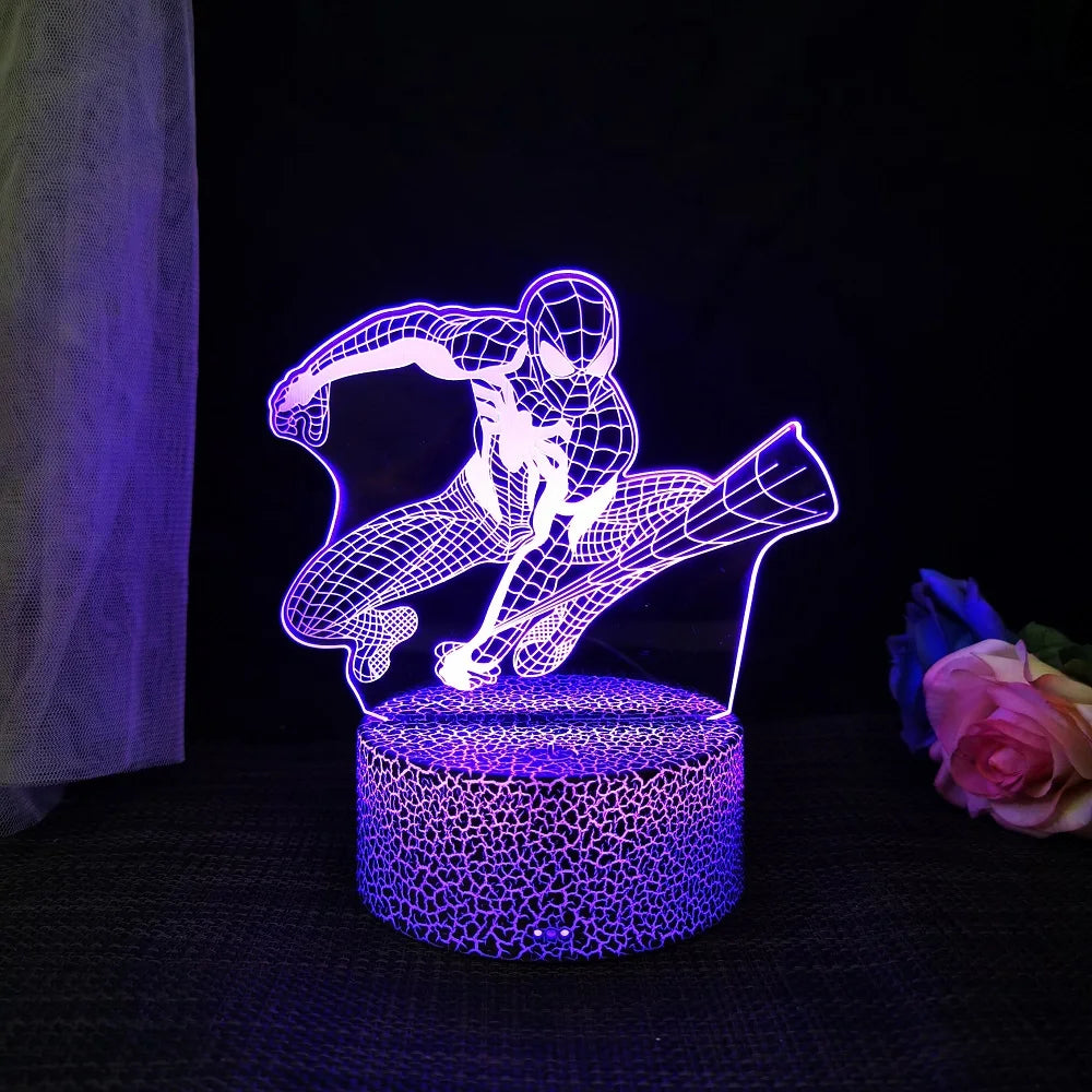 Premium Spider Man 3D Night Light - 16 Colors & Remote Control