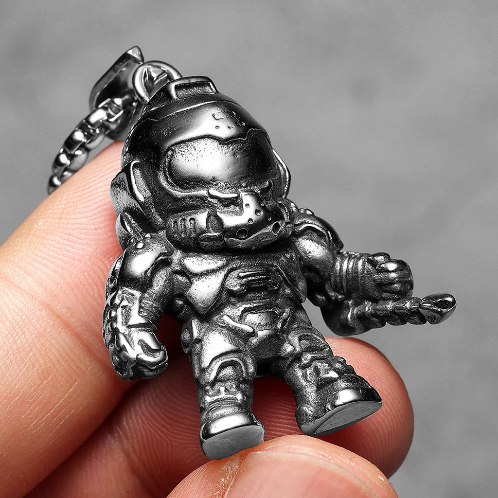 Premium Mech Astronaut Necklace - Stainless Steel Punk Pendant