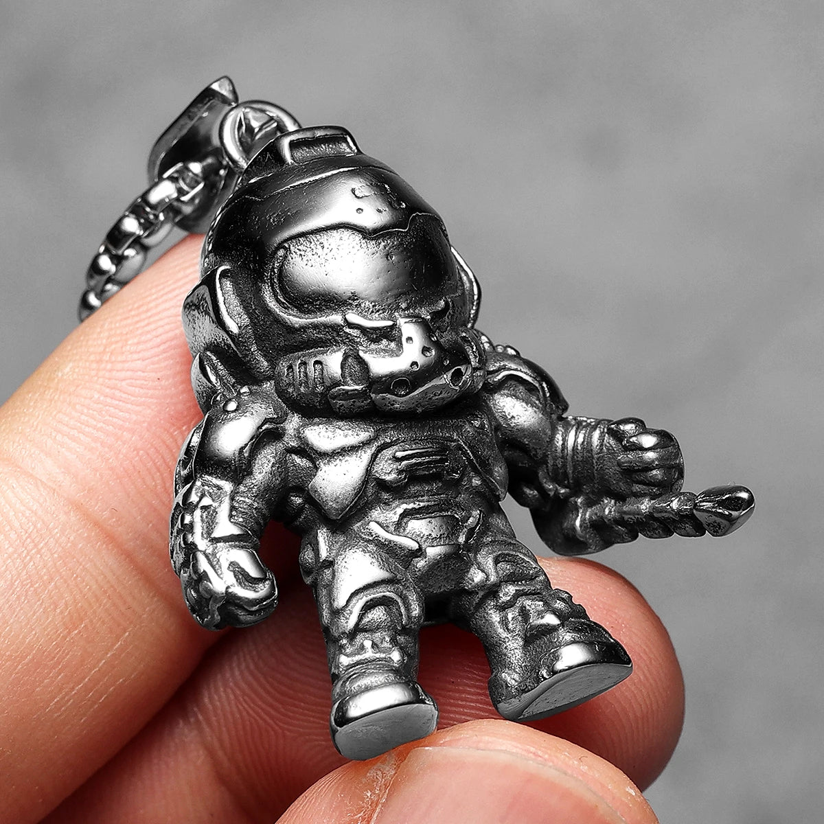 Premium Mech Astronaut Necklace - Stainless Steel Punk Pendant