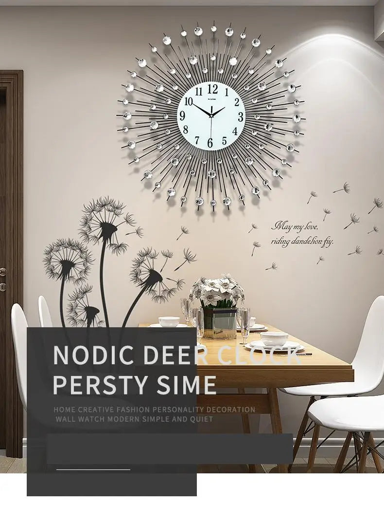 Elegant Luxury Electronic Wall Clock - Silent Quartz Movement