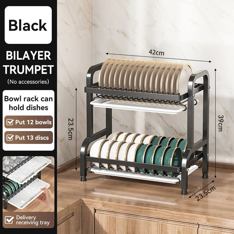 Premium Kitchen Tableware Organizer - Multi-use Drain Rack