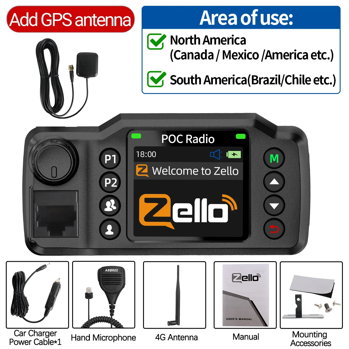 Professional Network Car Walkie Talkie - Global POC Radio GPS