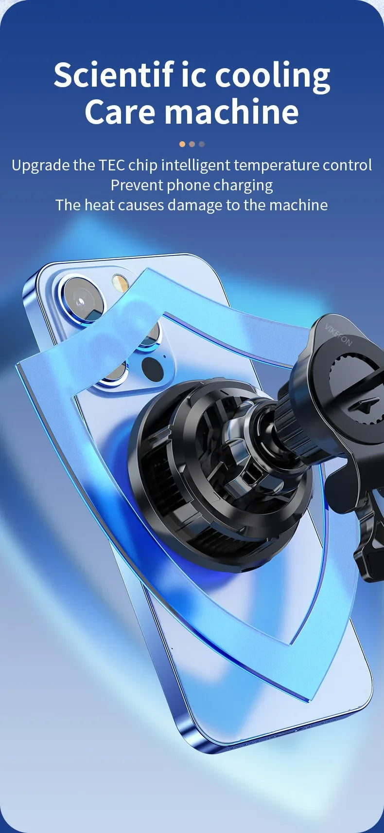Premium Ice Cooling Magnetic Wireless Car Charger