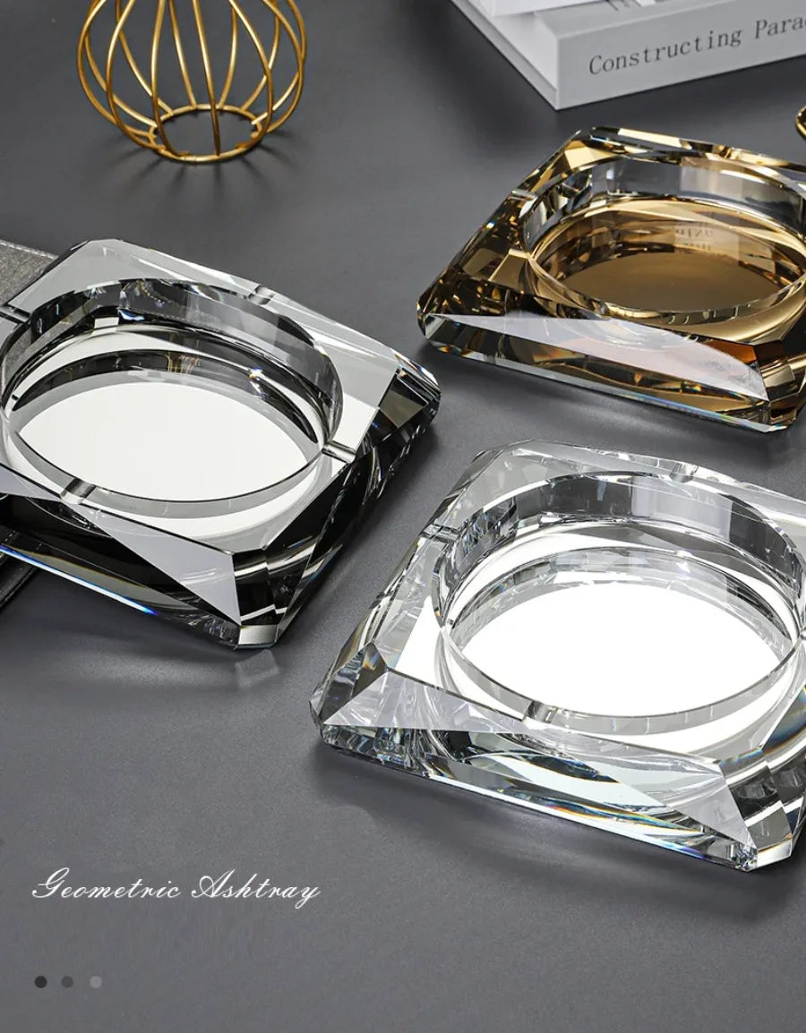 Elegant Crystal Ashtray - Luxury KTV Bar Accessory