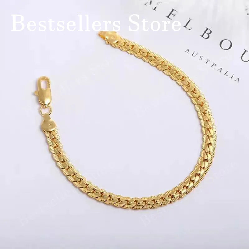 Elegant Sterling Silver Embossed Bracelet - 18K Gold Plated