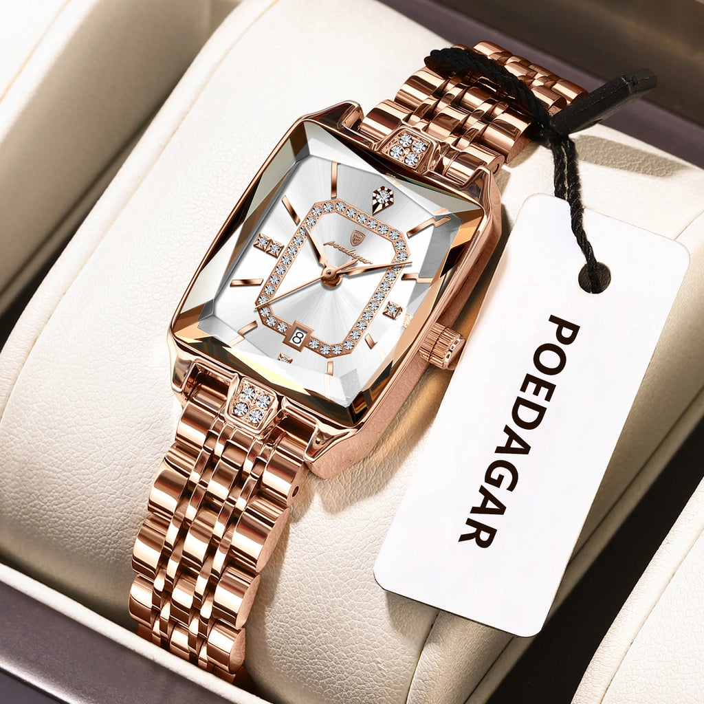 Elegant Women's Quartz Watch - Stainless Steel Waterproof Wristwatch