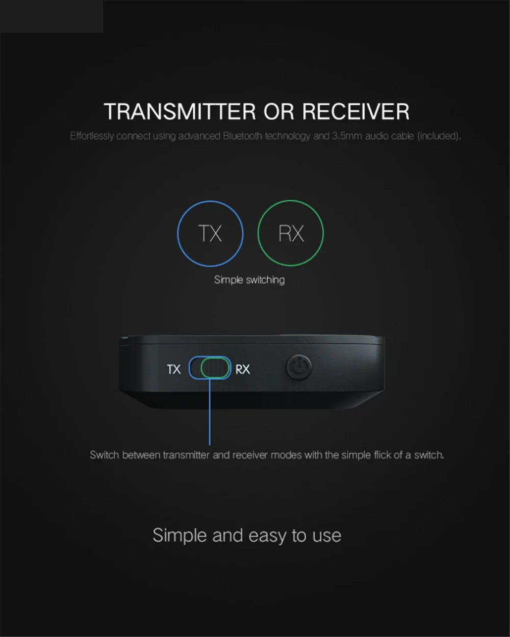 Premium Bluetooth TV Headset with Wireless Adapter - Over-Ear TV Headphones