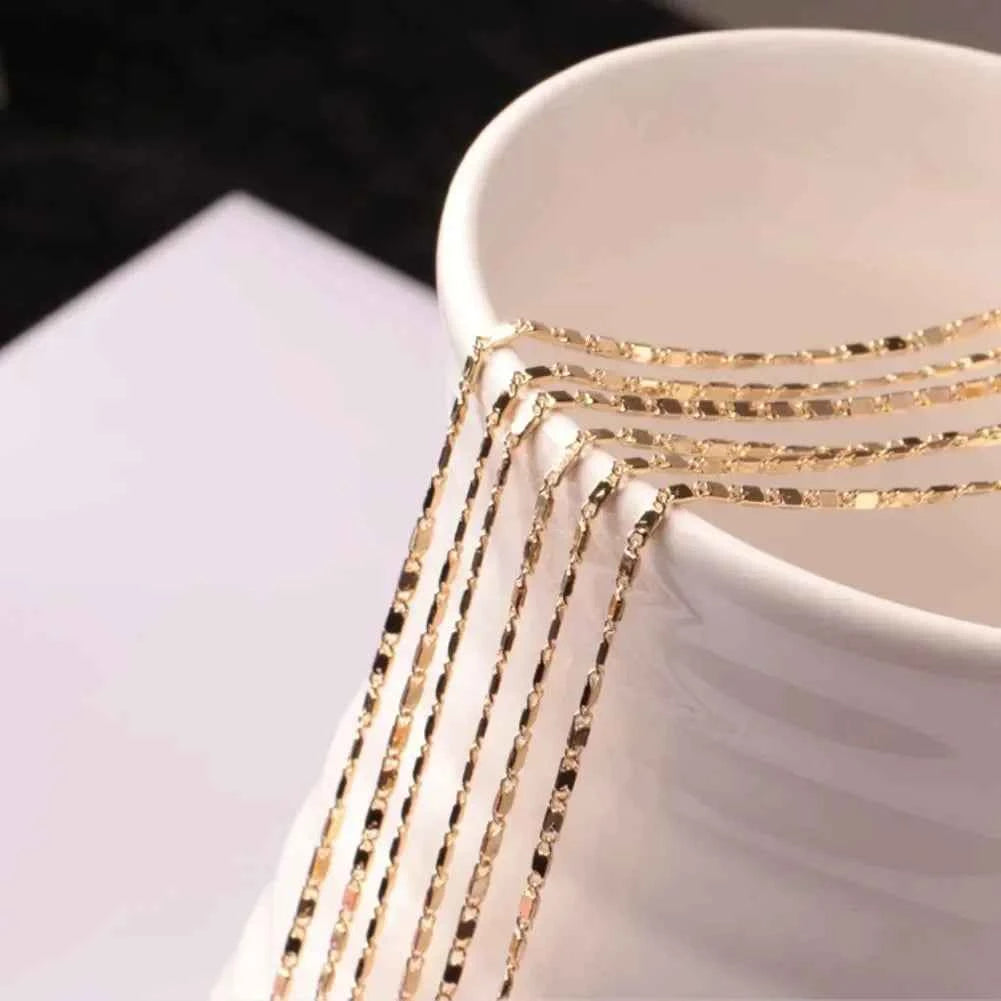 Luxury 18k Gold Flat Chain Necklace - Elegant Everyday Jewelry