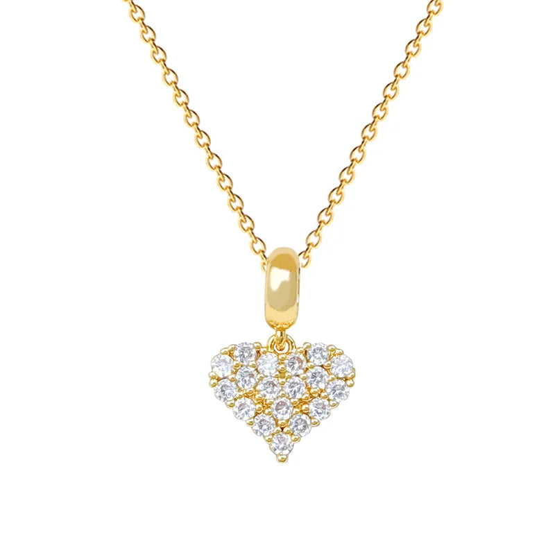 Elegant Titanium Steel Heart Necklace - Gold Fashion Jewelry