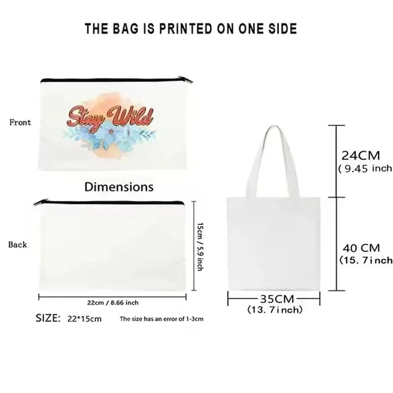Elegant Floral Canvas Tote Shoulder Bag