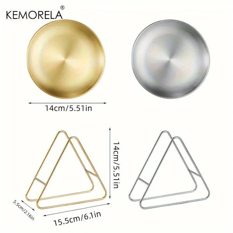Premium Stainless Steel Camping Plates - 6-Piece Set with Rack