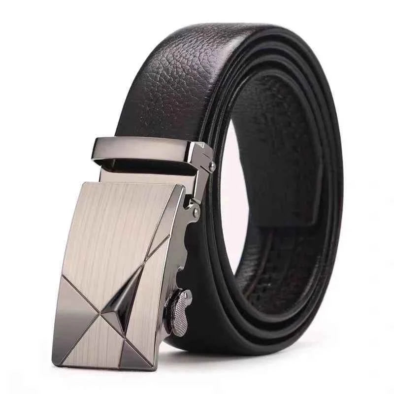 Premium Men's Leather Belt - Luxury Metal Buckle & Soft PU Strap
