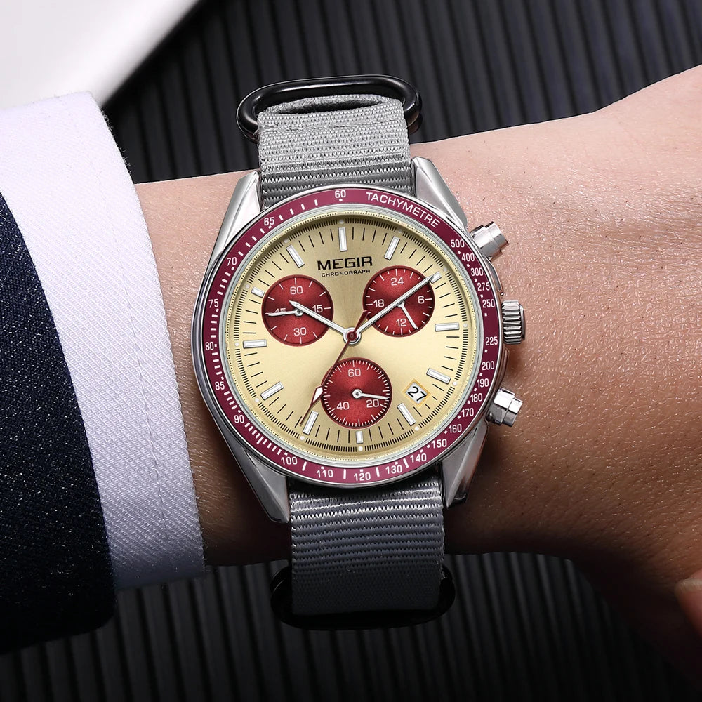 Luxury Men's Sports Quartz Wristwatch - Waterproof Chronograph
