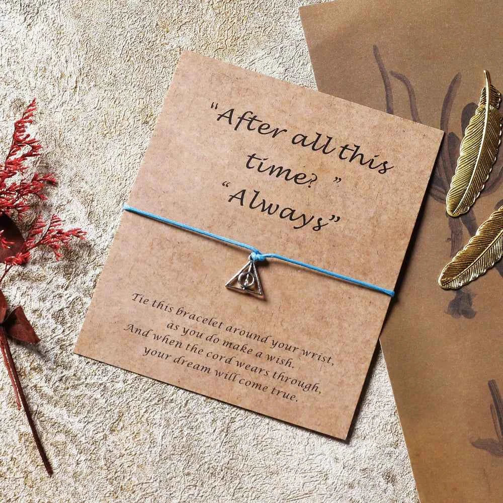 Deathly Hallows Wish Bracelet - Elegant Triangle Pendant Jewelry