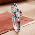 Elegant Ladies Quartz Watch - Rhinestone Bracelet Band