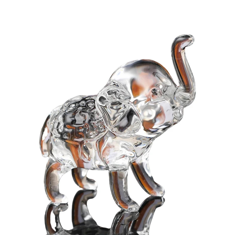 Luxury Crystal Elephant Statue - Modern Glass Decor