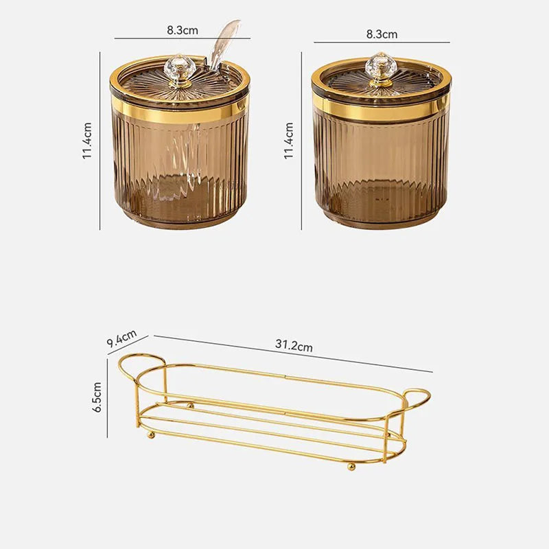 Elegant Metal Luxury Spice Jar Rack - Airtight Storage